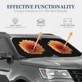 thumbnail image 3 of Goofa Orange Dalia Pattern 2 Piece Car Windshield Sun Shade Foldable | Front Windshield Shade for Sun, Heat and UV Rays | Sunshade for Car Front Window-Small, 3 of 7