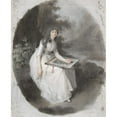 thumbnail image 2 of Firmin Massot 15x18 Gold Ornate Wood Frame and Double Matted Museum Art Print Titled - Portrait of a Seated Young Lady Drawing Under a Tree Late 18th-19th Century, 2 of 4