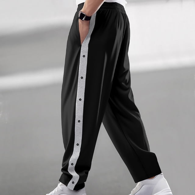 EOYWHK Work Pants Men Quick Drying Gym Pants Casual Athletic Breasted Loose Straight Leg Wide Button Pants