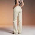 thumbnail image 6 of Women's Light Wash Distressed Wide Leg Jeans High Waisted Fit, 6 of 8