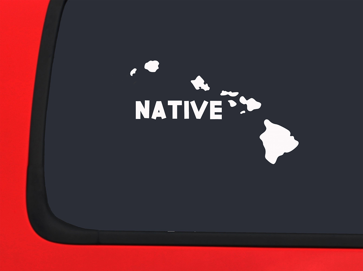 Car Sticker Hawaii Native Archipelago Home Hometown Car Window Decal Sticker White 7 Inch