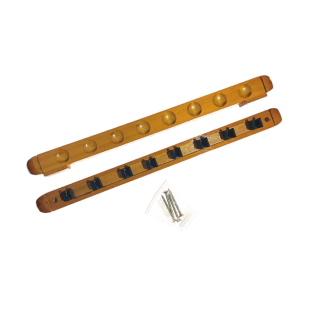 ziyahi Pool Cue Rack Wooden Wall Mounted Community for Billiard Center White Room Players Yellow Length 48 cm