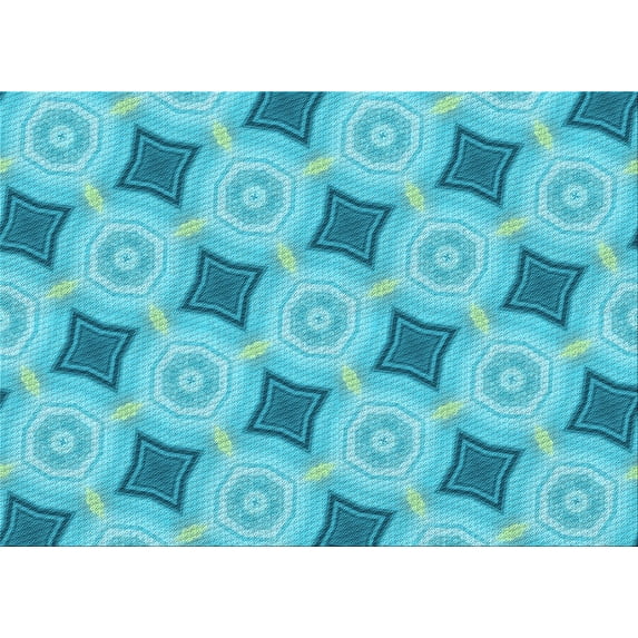 Ahgly Company Machine Washable Indoor Rectangle Transitional Dark Turquoise Green Area Rugs, 6' x 9'