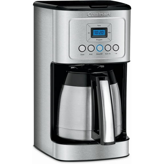 12-cup Programmable Warm Coffee Maker, Stainless Steel, Silver