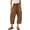 Brown, variant on Delayuji Womens Capri Pants Casual Summer Baggy Wide Leg Pants Elactic Waist Barrel Pants Women With Pockets
