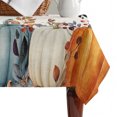 thumbnail image 4 of Orange Blue Pumpkins Table Cloth Waterproof Tablecloths, Thanksgiving Fall Leaves Farmhouse Tablecloth Dining Table Cover for Kitchen Party Tabletop Outdoor, Rectangle Tablecloth 60x102 Inch, 4 of 9