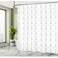 thumbnail image 5 of Ambesonne Nautical Shower Curtain, Maritime Sea Item Pattern, 69"Wx84"L, Charcoal Grey and White, 5 of 5