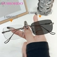 thumbnail image 4 of Men Photochromic Anti Blue Light Glasses Vintage Rimless Blocking Blue Ray Classic Eyeglasses UV Protection Computer Game Oculos, 4 of 6