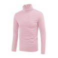 thumbnail image 2 of CamisePaHombres De Mangas Largas Cuello De Cisne Ajuste Delgado Casual Rosado 52, 2 of 7