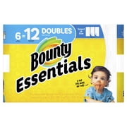 Bounty Essentials Select-A-Size Paper Towels, White, 6 Double Rolls