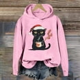 thumbnail image 3 of Christmas Black Cat Hoodies for Women 2025 Long Sleeve Cute Kitten Graphic Hooded Sweatshirt for Cat Lovers Pullover Tops, 3 of 4