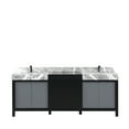 thumbnail image 4 of Zilara 84 in W Black and Grey Double Bath Vanity, Castle Grey Marble Top and Faucet Set, 4 of 12