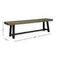 thumbnail image 6 of Acacia Wood Outdoor Bench Set of 2, Sandblast Gray & Black Finish, Rustic Slat Design, 63" Wide Patio Dining Seating, Durable & Weather-Resistant, Perfect for Backyard & Garden, 6 of 13