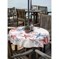 thumbnail image 2 of Outdoor Tablecloth with Umbrella Hole for Patio/Picnic/Party/Camping, American Star Modern Waterproof Table Cloth Round Cover Washable, Blue Red Patriotic 4th of July Ombre (Dia 54"), 2 of 9