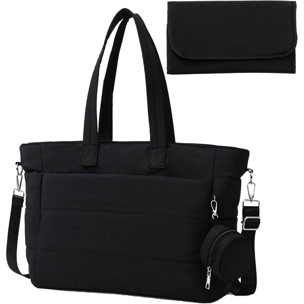 Mochila Multifuncional Bolsa Plegable Gran Capacidad con Cambiador Portátil Impermeable y Estuche, Tipo Tote de Viaje