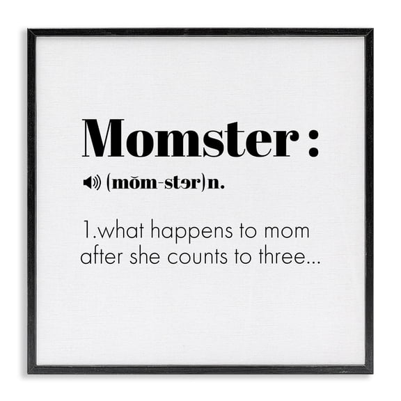 Stupell Industries Eclectic Momster Definition Funny Family Black Framed Giclee Art, 12 x 12, by Ziwei Li