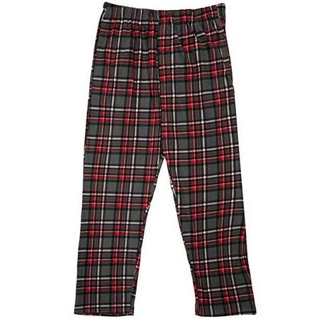 North 15 Boy's Plaid Plush Fleece Pajama Pants-1205B-Design2-10-12