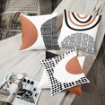 thumbnail image 5 of Boho Set of 4 Throw Pillow Covers Mid Century Bohemian Black and White Brown Minimalist Abstract Art Decorative Pillow Cases Home Decor Standard Square 18x18 Inches Pillowcases, 5 of 6
