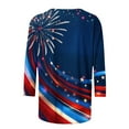 thumbnail image 5 of Vintage American Flag Shirts for Women 2025 Fashion Independence Day 3/4 Length Sleeve Tshirts Summer Tops Dressy Casual Crewneck Patriotic Tunic Top Cross Flag Star Stripes Graphic Tees Blouses, 5 of 5