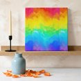 thumbnail image 3 of Ships Next Day Canvas Wall Art 16"x16", Rainbow Oil Painting Wood Framed Canvas Print Painting, Watercolor Colorful Abstract Art Ready to Hang Picture Wall Decor for Home Bedroom Kitchen Office, 3 of 9