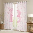 thumbnail image 2 of Erosebridal Pink Bow Tie Curtains for Living Room, Initial Z Letter 30%-50% Blackout Curtains Set of 2 (42x84), Cute Catoon Decor, 2 of 5