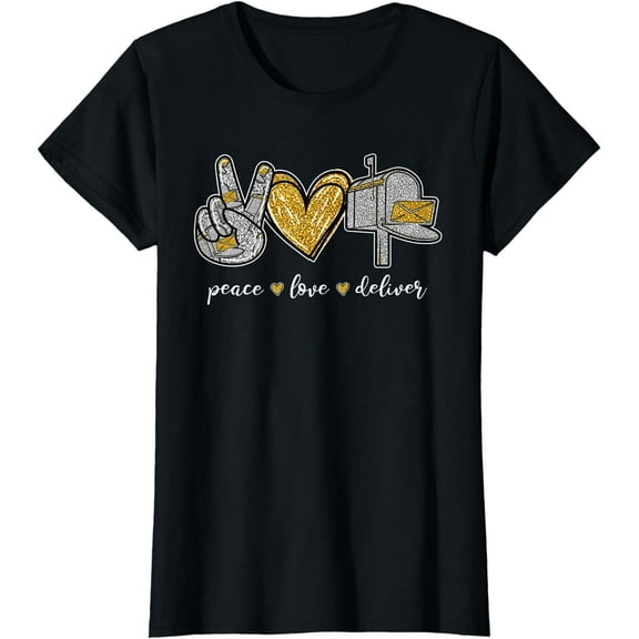 Peace Love Deliver Post Box Cute Postal Worker Gifts T-Shirt
