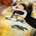 thumbnail image 4 of Manfei Rustic Mallard Duck 7-Piece Twin Bedding Sets,Fly Animal Bedding Comforter Set,Orange Sunset Sheet Sets For Men Women,Breathable Home Decor Reversible, 4 of 8