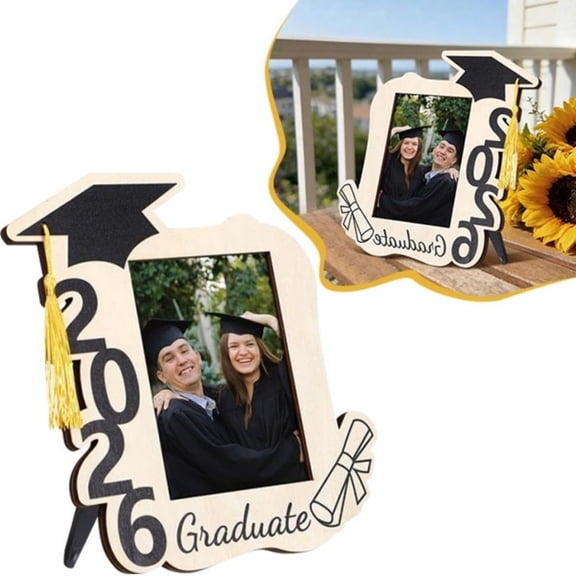 Zoxiy Class Of 2026 Wooden Graduation Frame,Graduation Photo Frame,Graduation Wooden Frame,2026 Graduate Picture Frame With Tassel Holder,Graduation Gifts Ideas For Desktop Display,5.9"x3.9"