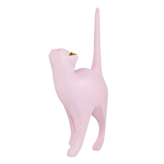 KALLORY Pink Cat Resin Figurine for Home Decoration Simple and Elegant Craft Perfect as Gifts or Desktop