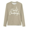 thumbnail image 4 of Timegard Hauts pour Femmes Joyeux Noël Imprimé Manches Longues Col Rond Chandail Décontracté Ample Confortable Automne, 4 of 4