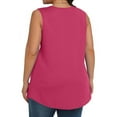thumbnail image 4 of UYISJ Plus Size Tank Tops for Women Sleeveless Crew Neck Pleated T Shirt Summer Casual Loose Tunic Blouses Hot Pink 4XL, 4 of 6
