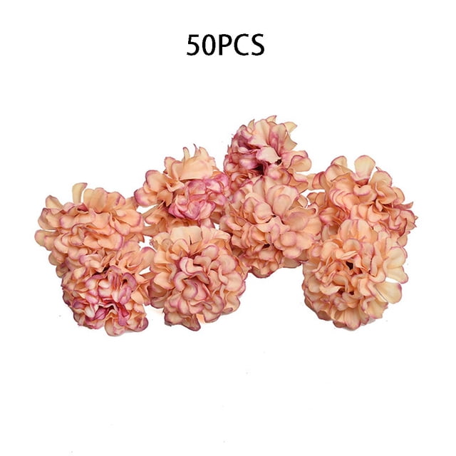 50Pcs Artificial Silk Floral Flower Head Hydrangea Wedding Party Decor Craft DIY