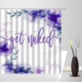 thumbnail image 2 of Get Naked Shower Curtain Purple Watercolor Flower Leaf Funny Quotes Get Naked Creative Rustic Spring Floral Nature Modern Farmhouse Fabric Bathroom Decor Curtain with Hooks, 2 of 2