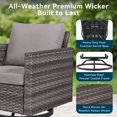 thumbnail image 5 of Unnifurnzi Wicker Patio Furniture Set-6 Pieces Outdoor Furniture with Outdoor Swivel Glider Chairs Patio Couch and Ottoman Rattan Patio Furniture for Porch Deck Balcony Garden-Gray/Gray, 5 of 7