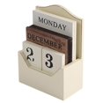 thumbnail image 1 of Calendario de escritorio de madera, calendario perpetuo de madera, diseño ambiental, para oficina, hogar, OGG, 1 of 5