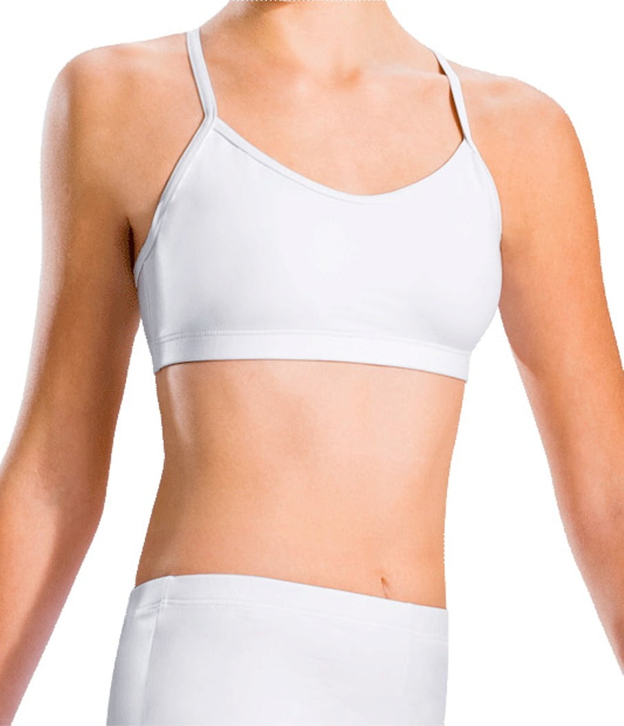 Motionwear Women's V-Back Strap Cami Bra Top XL WHITE 