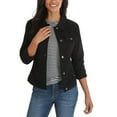 thumbnail image 1 of Bmisegm Womens Basic Button Down Denim Jean Jacket Long Sleeve Jacket Womens Denim Jacket Black L, 1 of 4