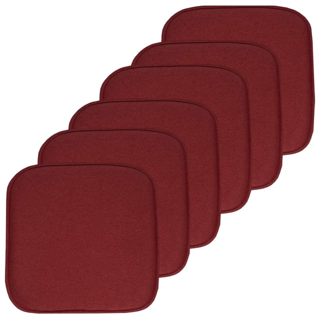 Cojín para silla Sweet Home Collection, espuma viscoelástica, paquete de 6 unidades, color vino