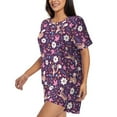 thumbnail image 2 of Bixox Women's Cute Squirrel Floral Printed Pajama Set 2 Piece Lounge Set Top and Shorts Soft Pajamas, Shorts with Pockets, 2 of 7