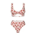 thumbnail image 4 of Rocae Strawberry Flower for Bikini Set for Women Two Piece Sexy High Swimsuits Split Crossover Bikini Small, 4 of 9