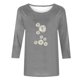 thumbnail image 4 of Fiudx Camisetas para Mujer Camiseta Estampada a La Moda para Mujer, Blusa de Mangas 3/4, Tops Informales con Cuello Redondo, 4 of 4