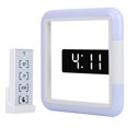 thumbnail image 4 of Verdant Touch Reloj de espejo LED para mejoras en el hogar, cuadrado hueco, multifuncional, color RGB, brillo ajustable, reloj montado en la pared para el hogar, 4 of 14