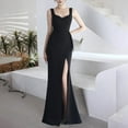 thumbnail image 2 of DeHolifer Evening Dress for Women Sleeveless V-Neck Split Formal Dress Cocktail Party Prom Long Dresses Black XL, 2 of 6