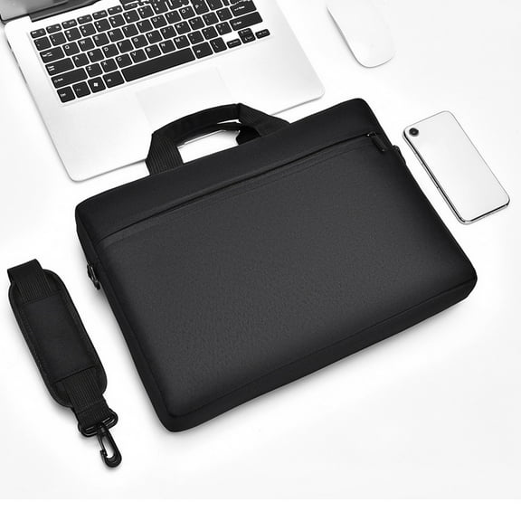 Zenithome 15.6 Inch Laptop Bag, Waterproof Polyester Tote Shoulder Case with Shockproof Layer & Large Storage for Business Travel, Office, Commute