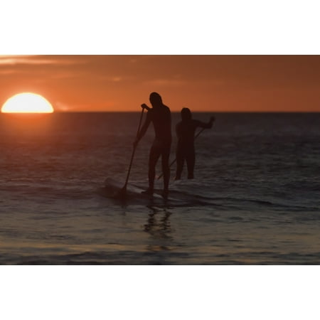 Wakeboarding At Sunset Los Lances Beach Tarifa Spain Stretched Canvas - Ben Welsh  Design Pics (38 x