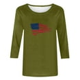 thumbnail image 4 of Dagegui American Flag Graphic Tees for Women Summer 3/4 Sleeve Crewneck Tunics Tops Independence Day Patriotic Blouse Casual Loose Fit Lightweight T-shirt, 4 of 4