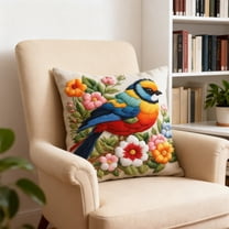 Tuvgenk Vintage Style Floral & Birds Printed Cushion Covers, 18x18 Inch Soft Velvet Square Pillow Covers Valentines Day Gifts for Couch, Living Room Decor