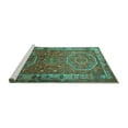 thumbnail image 2 of Ahgly Company Machine Washable Indoor Square Persian Turquoise Blue Traditional Area Rugs, 3' Square, 2 of 4