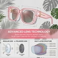 thumbnail image 5 of Zzjniupiyyds 1 Pcs Fit Over Sunglasses for Women Men, Oversized Polarized UV400 Square Sun Glasses, Wraps Over Prescription Glasses for Driving, Pink, 5 of 9