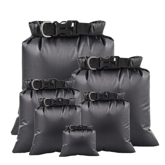Toystoory Bolsas impermeables de 6 piezas, sacos secos ligeros, accesorios de natación para deportes acuáticos, suministros de Rafting para Deportes acuáticos Negro